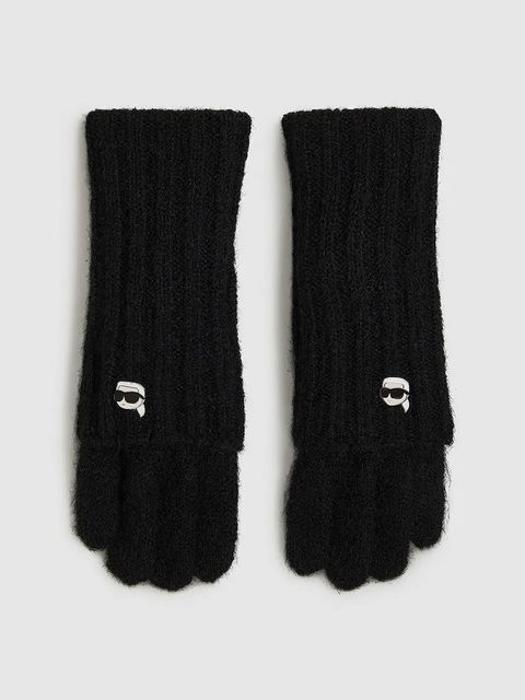 Karl Lagerfeld rękawiczki IKON damskie kolor czarny A4W33054 - zdjęcie produktu nr 1