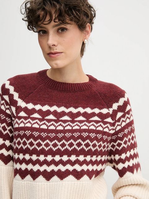 Barbour sweter z dodatkiem wełny MABEL damski kolor czerwony LKN1684 - zdjęcie produktu nr 2