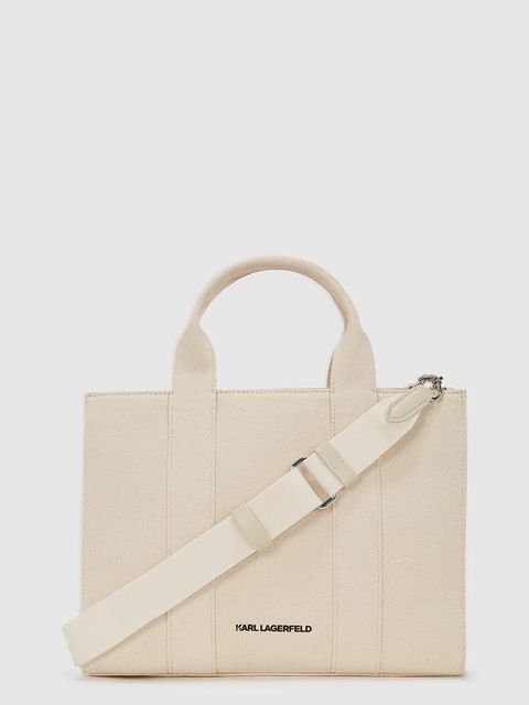 Karl Lagerfeld torebka bawełniana IKON kolor beżowy A4W50053 - zdjęcie produktu nr 2