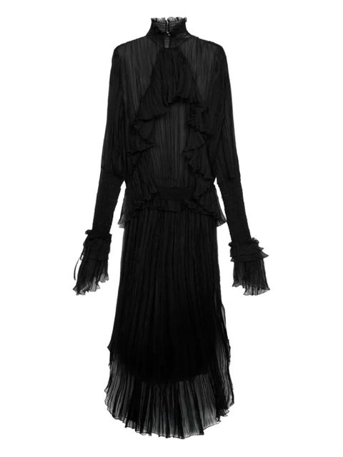 Blumarine pleated ruffled maxi dress - Black - zdjęcie produktu nr 1