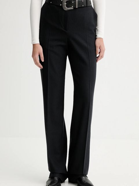 IRO spodnie z dodatkiem wełny WM23GAYLOR damskie kolor czarny szerokie medium waist GAYLOR - zdjęcie produktu nr 1