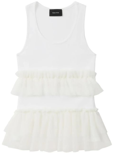 Simone Rocha ruflled detailing tank top - White - zdjęcie produktu nr 1