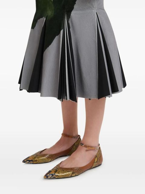Marni x Slawn & Soldier tulip-print pleated midi skirt - Grey