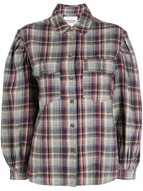 MARANT ÉTOILE Lidzy puff-sleeve shirt - Neutrals - zdjęcie produktu nr 1