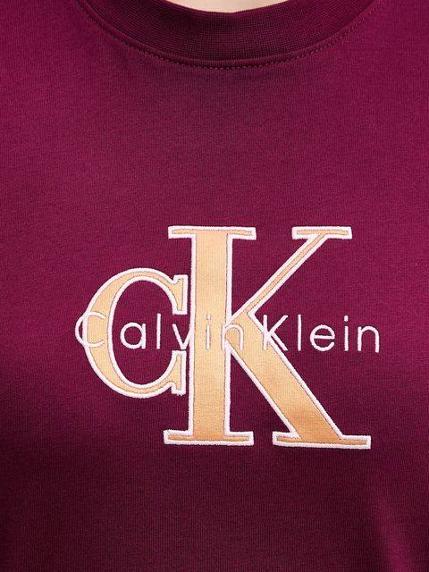 Calvin Klein Jeans t-shirt bawełniany damski kolor bordowy LV047E819G