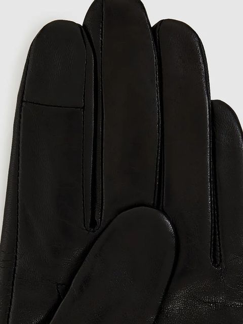 Karl Lagerfeld rękawiczki skórzane K/SIGNATURE damskie kolor czarny A4W33016