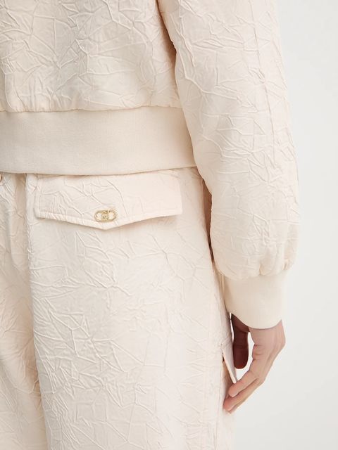 Liu Jo spodnie damskie kolor beżowy proste high waist TA6179 TS118