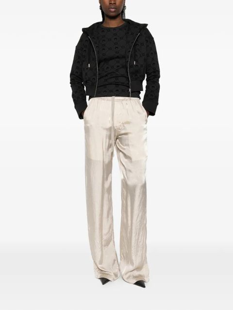 Marine Serre Moonogram flocked cropped zip-up hoodie - Black - zdjęcie produktu nr 2