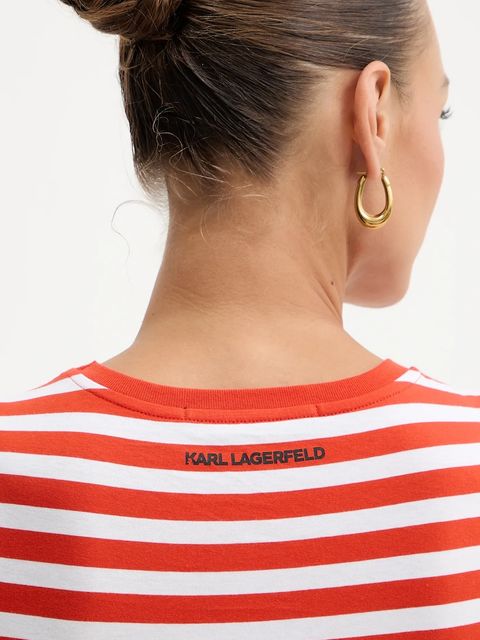 Karl Lagerfeld t-shirt bawełniany IKON damski kolor pomarańczowy B1W17037