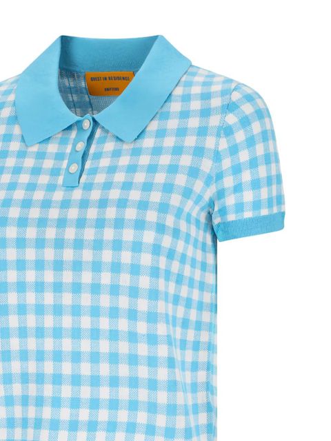 Guest In Residence gingham polo shirt - Blue