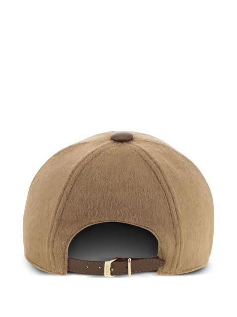 Max Mara FEDORA logo-patch camel wool cap - Brown