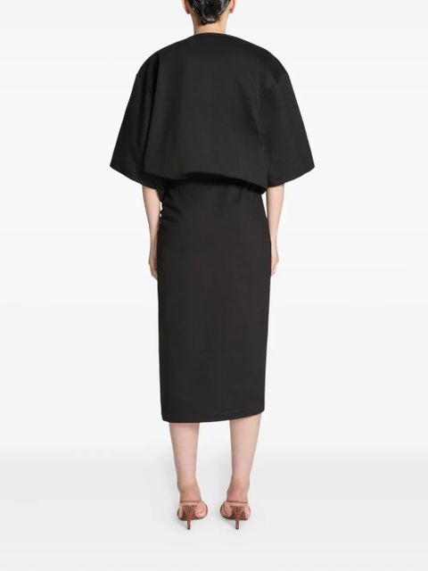 DRIES VAN NOTEN ruffled asymmetric midi skirt - Black