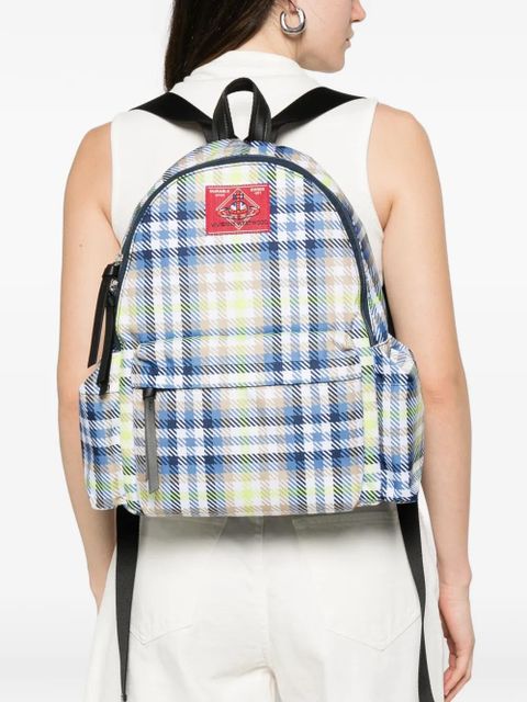 Vivienne Westwood medium George check-pattern logo-patch backpack - Blue - zdjęcie produktu nr 2