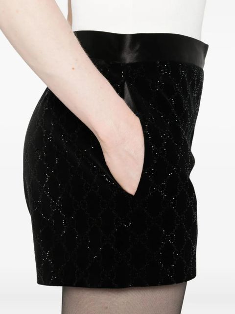 Gucci monogram-glitter shorts - Black