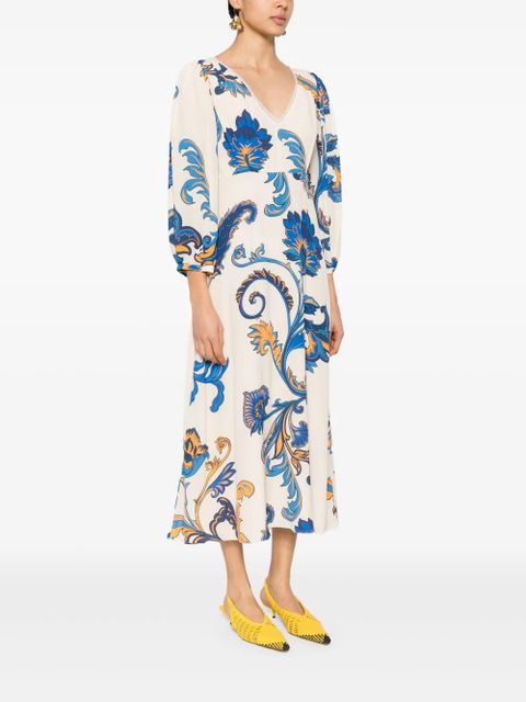ETRO floral-print midi dress - Neutrals