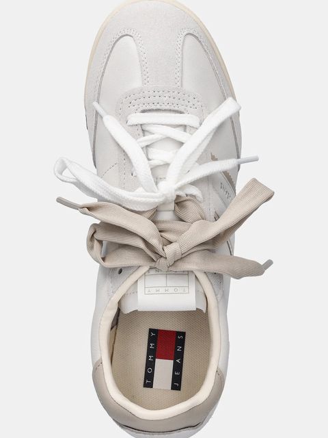 Tommy Hilfiger sneakersy skórzane TJW LOW PROFILE RUNNER LTHR MIX damskie kolor beżowy EN0EN03001 - zdjęcie produktu nr 2