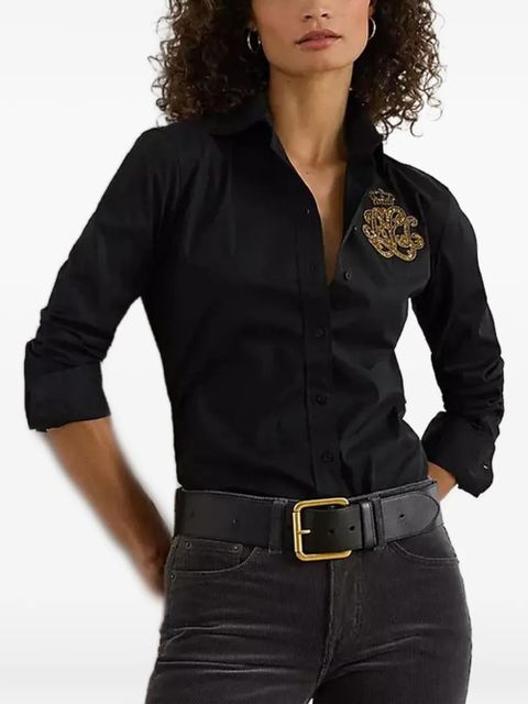 Lauren Ralph Lauren embellished long-sleeve shirt - Black - zdjęcie produktu nr 1