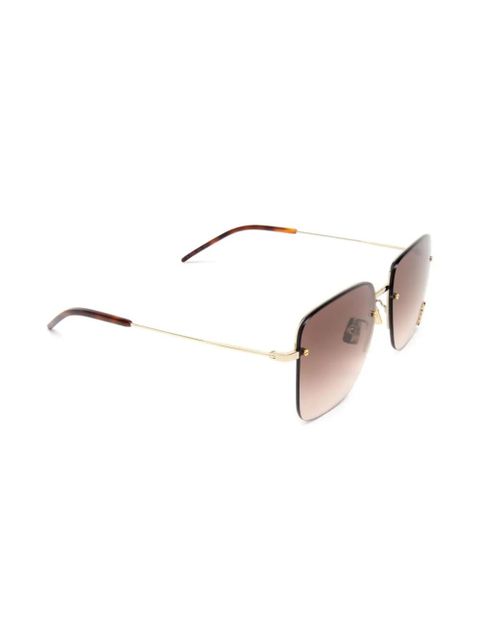 Saint Laurent Eyewear SL 312 logo plaque sunglasses - Gold - zdjęcie produktu nr 2
