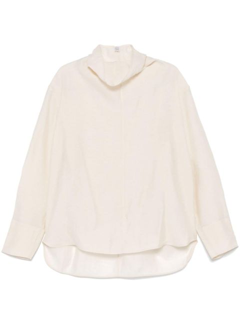 TOTEME funnel-neck organza blouse - White - zdjęcie produktu nr 1