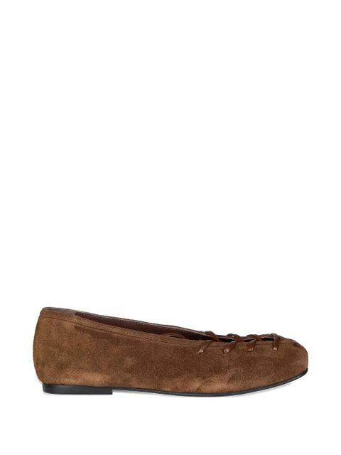 ALOHAS laced suede ballet flats - Brown - zdjęcie produktu nr 1