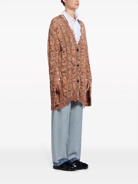 Marni asymmetric striped-pattern shirt - Blue