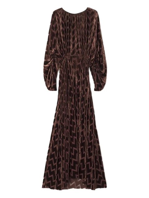 Lanvin chevron-pattern maxi dress - Brown - zdjęcie produktu nr 1