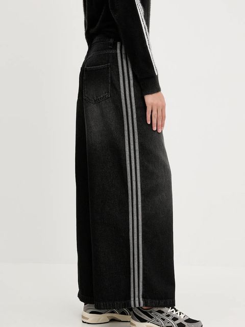 adidas Originals jeansy Denim Wide Pant damskie kolor czarny JV7453