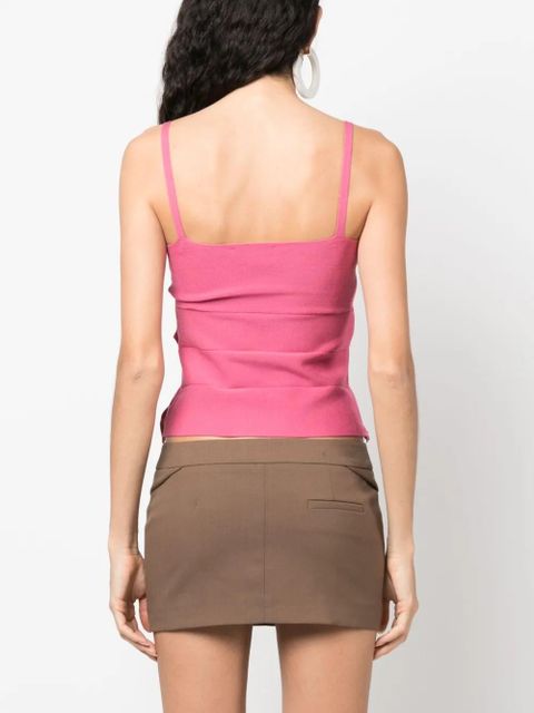 Blumarine bow-appliqué knitted top - Pink