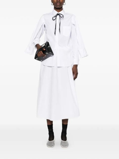 Comme Des Garçons ruffled cotton shirt - White - zdjęcie produktu nr 2