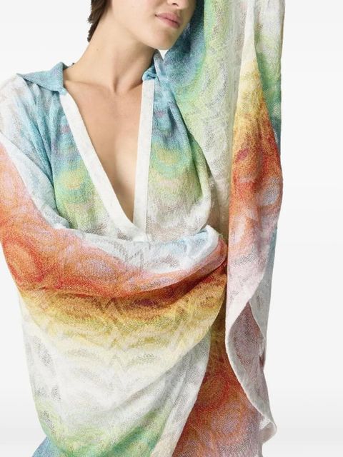 Missoni V-neck cover-up kaftan - Blue