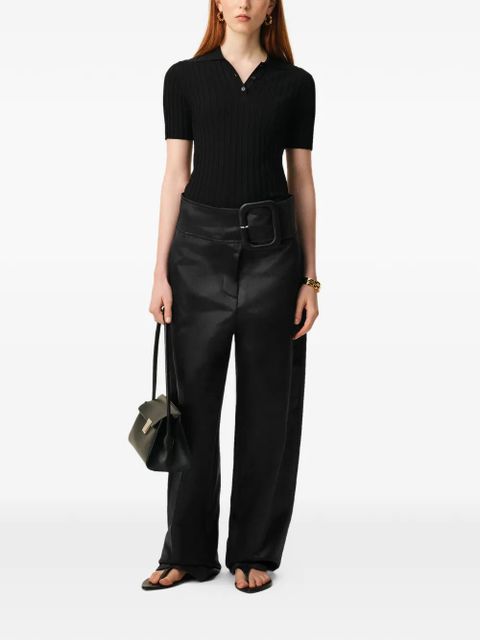AMI Paris buckle-belt high-waisted trousers - Black - zdjęcie produktu nr 2