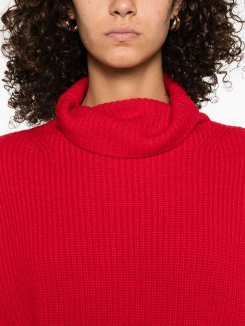 ISABEL MARANT turtleneck ribbed sweater - Red