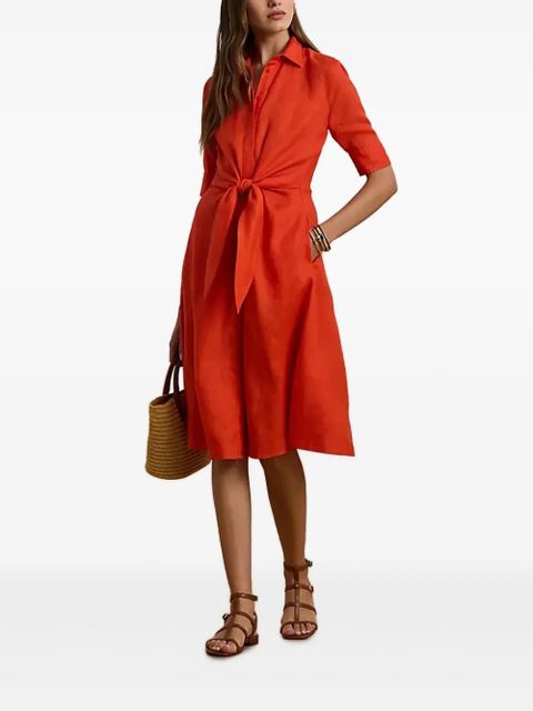Lauren Ralph Lauren button-down belted midi dress - Orange - zdjęcie produktu nr 1