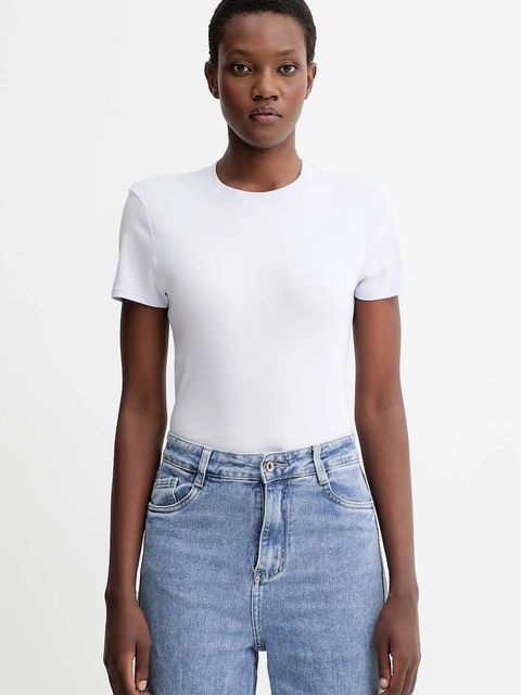Calvin Klein t-shirt bawełniany damski kolor biały LV044C216G - zdjęcie produktu nr 1