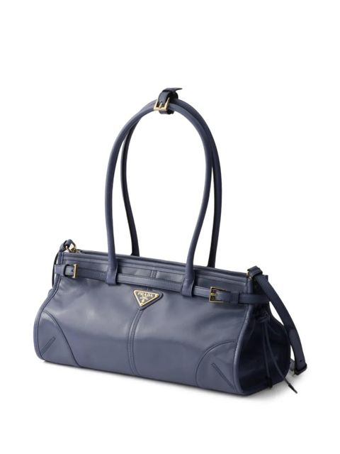 Prada medium Bonnie leather tote bag - Blue