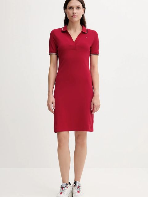 Tommy Hilfiger sukienka kolor czerwony mini dopasowana WW0WW45740