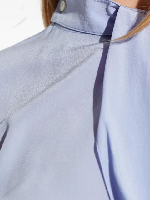 Victoria Beckham draped silk blouse - Blue