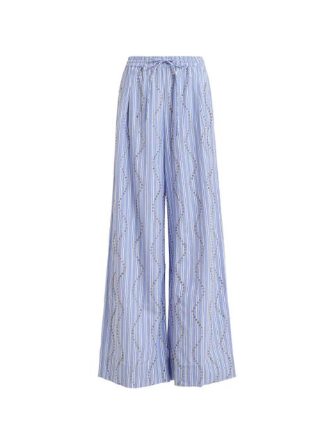 Essentiel Antwerp Jendall rhinestone-embellished striped trousers - Blue - zdjęcie produktu nr 1