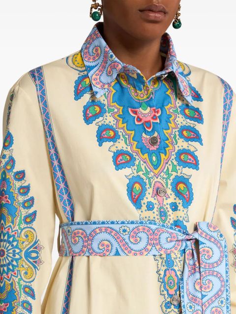 ETRO paisley-print shirt dress - White