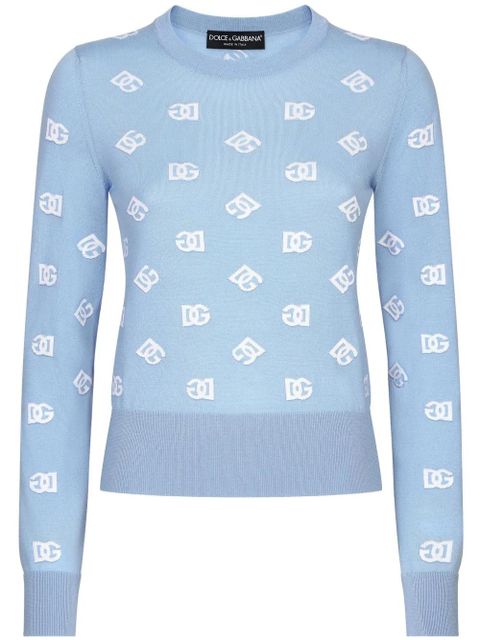 Dolce & Gabbana DNA Inlaid DG logo jumper - Blue - zdjęcie produktu nr 1