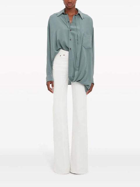 Victoria Beckham long-sleeve double-layered shirt - Blue