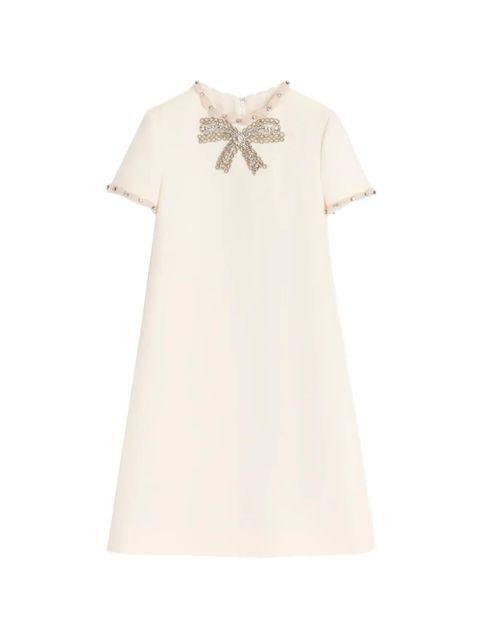 Valentino Garavani embroidered crepe couture short dress - Neutrals - zdjęcie produktu nr 1