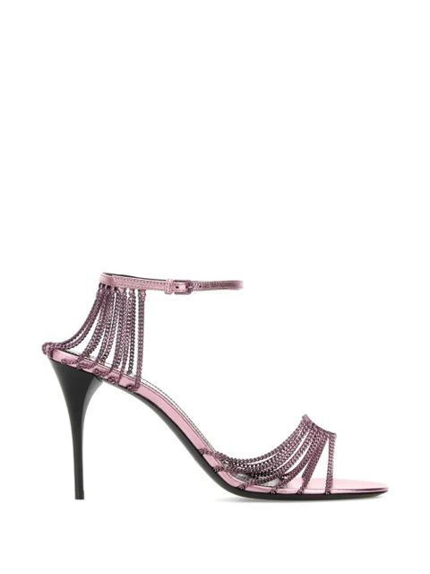 Saint Laurent Babylone chain sandals - Pink - zdjęcie produktu nr 1