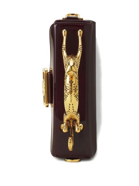 Lanvin Pencil leopard-embellished patent-leather mini bag - Red
