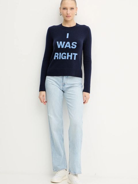 MAX&Co. sweter wełniany damski kolor granatowy lekki 2528366032200 - zdjęcie produktu nr 2