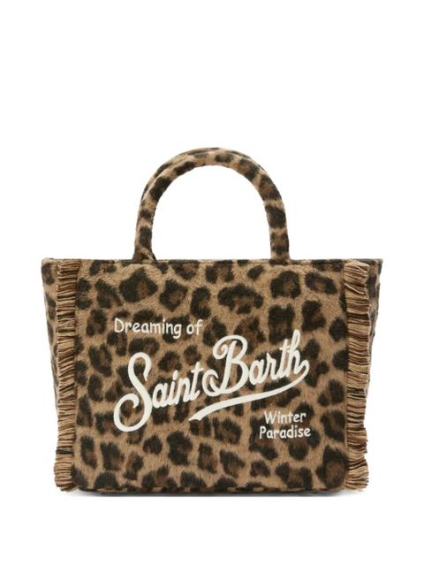 MC2 Saint Barth leopard-pattern logo-embroidered tote bag - Brown