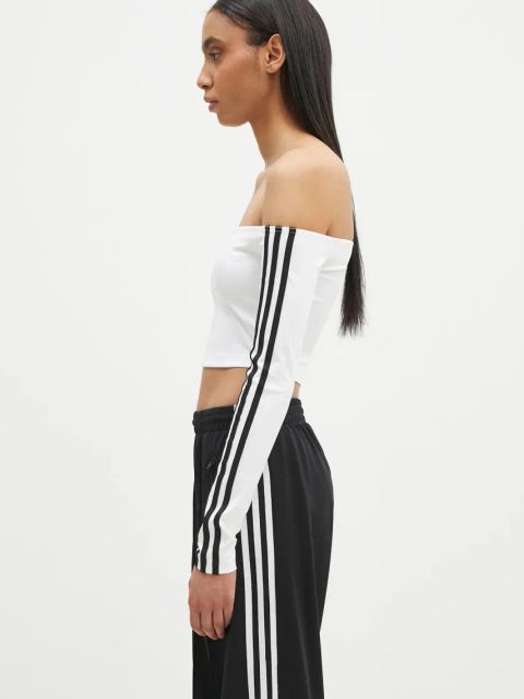 adidas Originals longsleeve Off Shoulder damski kolor biały dekolt hiszpański JD0275
