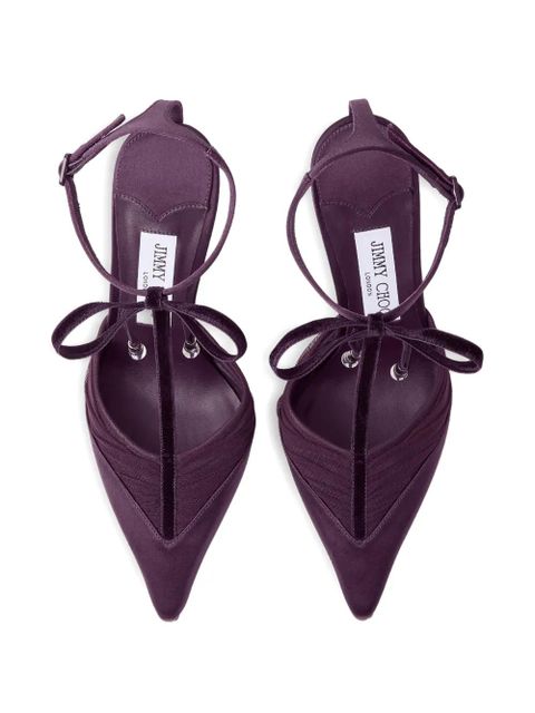 Jimmy Choo 100mm Afia bow pumps - Purple