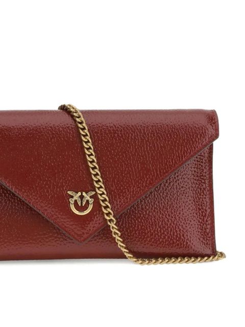 PINKO Love Birds envelope chain clutch bag - Red