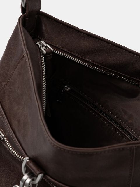 Desigual torebka HALF LOGO ARICA kolor brązowy 25WAKP29